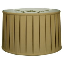 Royal Designs 16" Shallow Drum English Box Pleat Lamp Shade Antique Gold