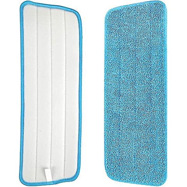 Paquete de 4 cabezales de repuesto para trapeador en aerosol de microfibra azul para trapeadores húmedos y secos, almohadillas de limpieza de pisos de primera calidad, repuestos reutilizables compatib