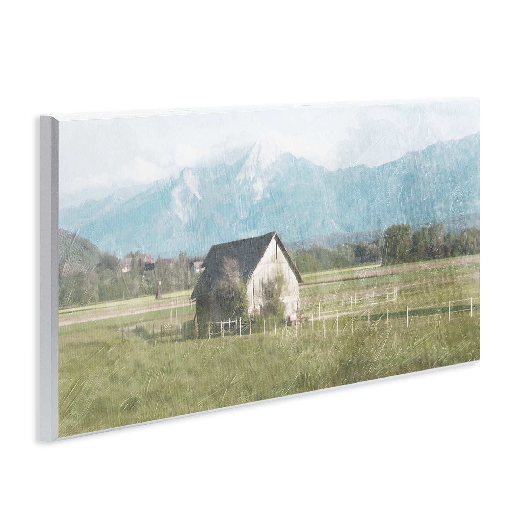 Stupell Industries Rustic Barn & Tractor Landscape & Nature Painting Unframed Art Print Wall Art, 17 x 7