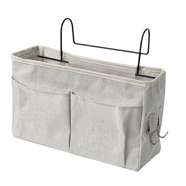 Hanging Storage Basket For Bunk Bed Shelf With Fabric Pockets And Metal Frame 197 In Diameter Capacity