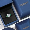 thumbnail image 5 of Gem Stone King 925 Silver and 10K Yellow Gold Green Nano Emerald Ring Set with Moissanite (8.34 Cttw) (Size 6), 5 of 6