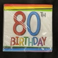 thumbnail image 2 of 80th Birthday Rainbow 16ct Beverage Napkins Amscan Party, 2 of 3