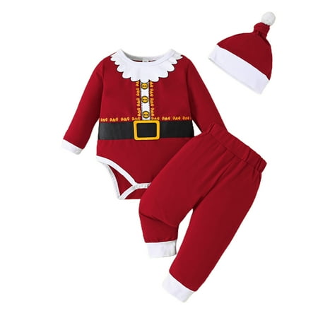 

Icvfdpl Children s Clothes Sets Long Sleeve Round Neckline Solid Color Christmas Red Tops And Pants Hat 3 Piece Set Outfits Pool Party
