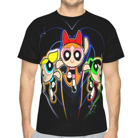 Men Women Powerpuff Girls Shirts Short Sleeve Cosplay Adults Anime T-Shirts Crew Neck 3d Printed Tee Tops