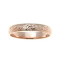 thumbnail image 3 of Sterling silver 925 pink rose gold plated 4mm Hawaiian scroll hand engraved ring band size 11, 3 of 4