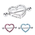 thumbnail image 2 of DESIGNICE 2026 New Heart Shaped Nipple Ring Steel Barbell Piercing Jewelry Beach-1 Pair-White for Body Piercing, Fashion Jewelry, Personal Style, Beachwear Accessories, Special Occasions., 2 of 3