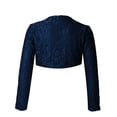 thumbnail image 2 of iiniim Girls Floral Lace Wedding Flower Girls Bolero Shrug Long Sleeves Open Front Cardigan Size 4-14 Navy Blue 8, 2 of 7