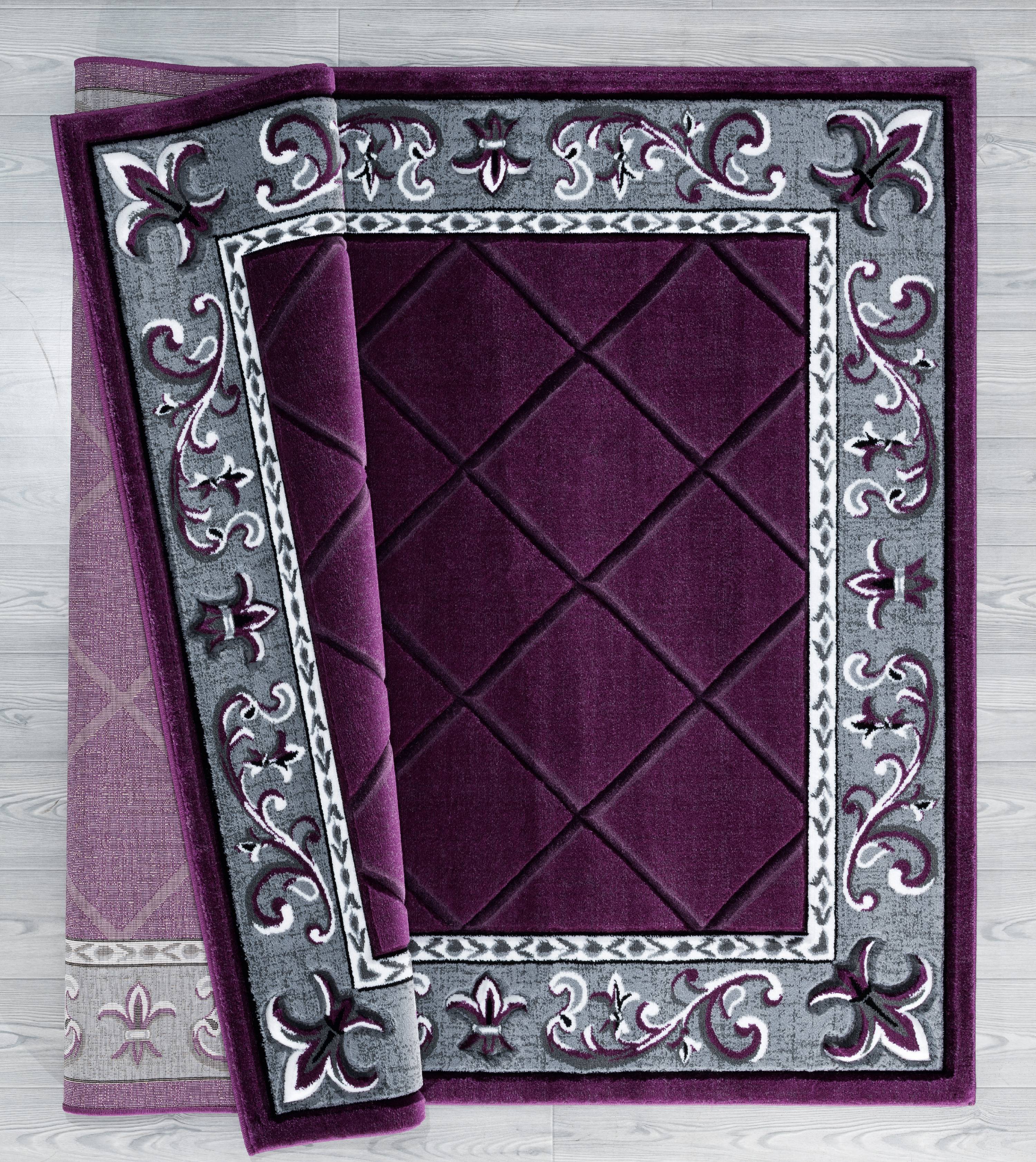 United Weavers Drachma Kengsley Transitional Border Accent Rug, Plum, 2'7" x 4'2"