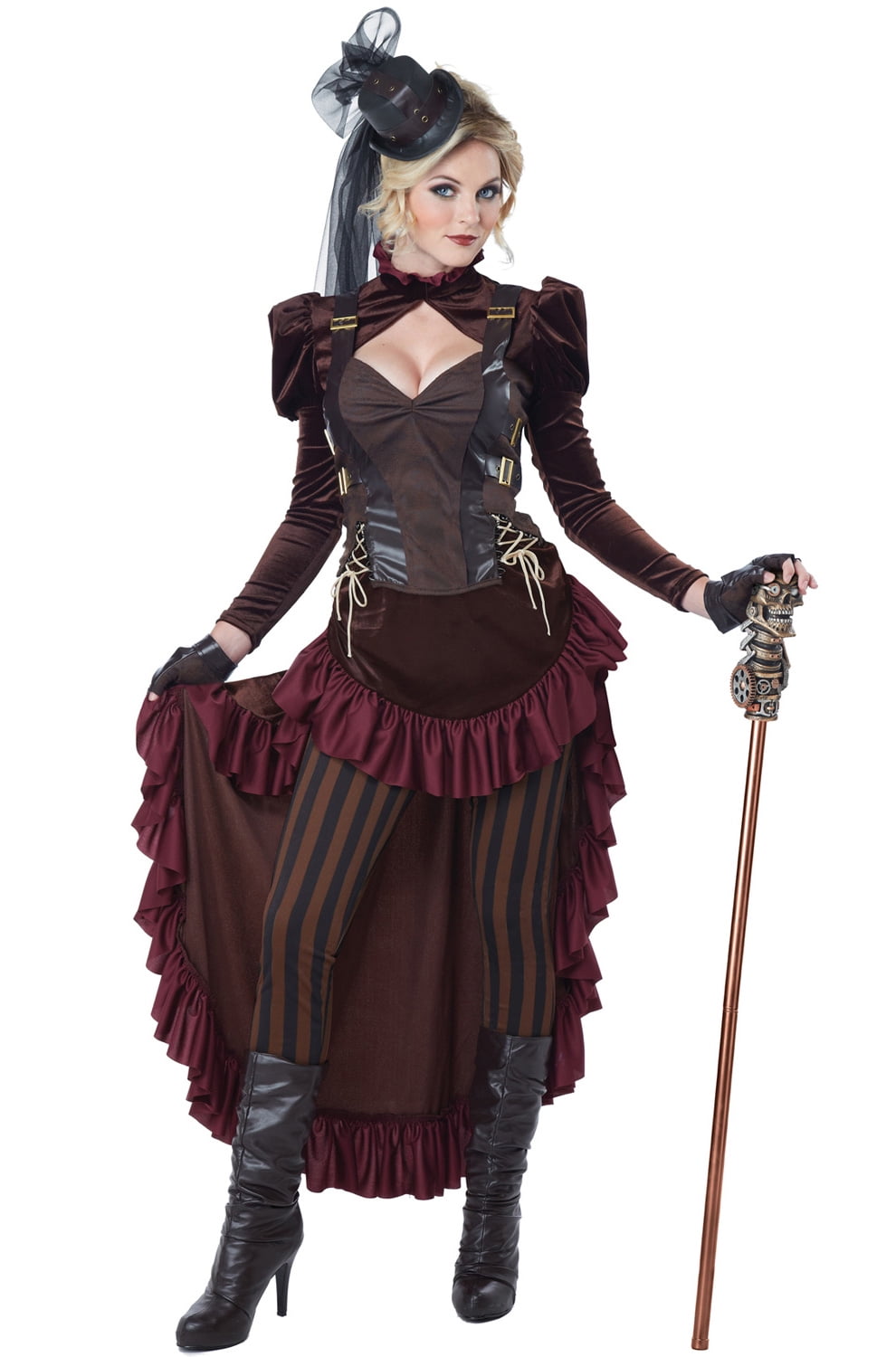 Bronze Brown Gothic Skele-Punk Steampunk Adult Womens Costume