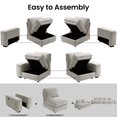 thumbnail image 6 of MAEVIS Lightgrey L Shape Sectional Sofa for Living Room/Office 6 Seater Sofa Sets with Large Storage Space Comfy Chenille Cover (4-Seat Modular Sofa & Loveseat), 6 of 6
