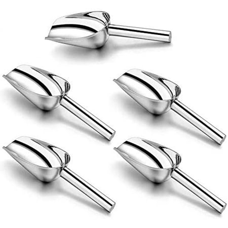 

Stainless Steel Kitchen Utility Kitchen Scoops Ice Cube Scoop for Freezer Oat Flour Scoop Popcorn Scoop Food Coffee Bean Sugar Candy Scoop Bar Party Wedding (5pcs)