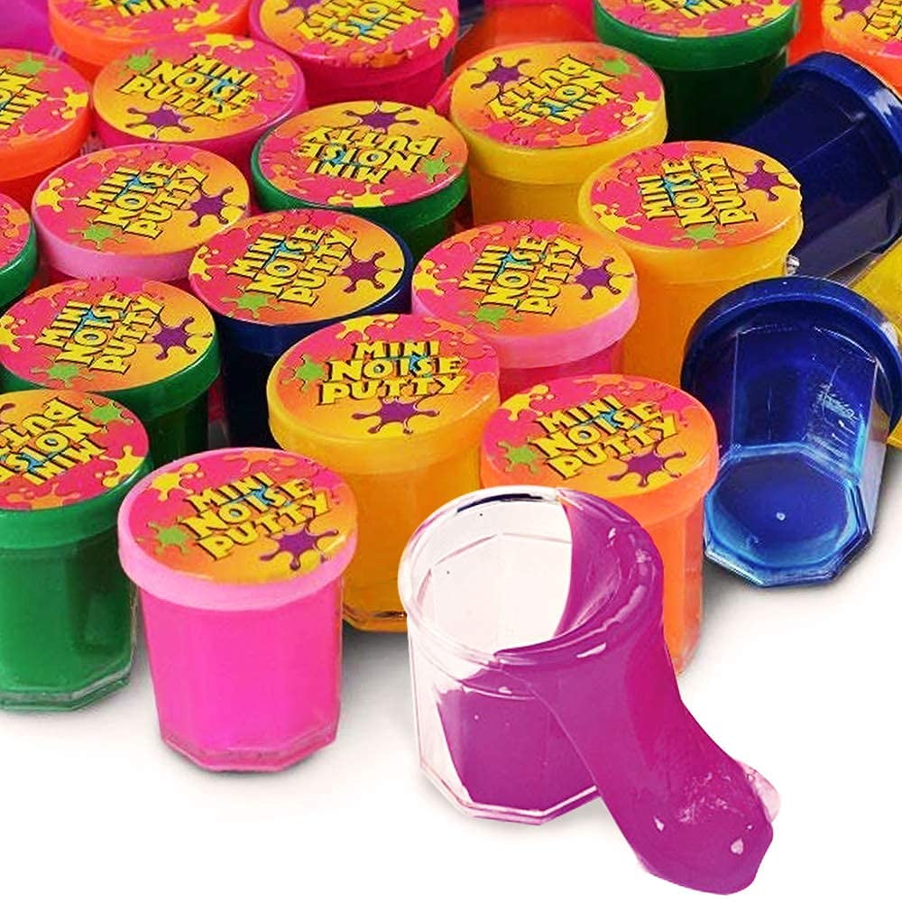 Kicko Mini Noise Putty Toys for Kids - Pack of 96 Slimes - Ideal for Sensory and Tactile Stimulation, Event Prize, Arts and Crafts, Bag Stuffer, Slime Parties, Educational Game, Assorted Color…