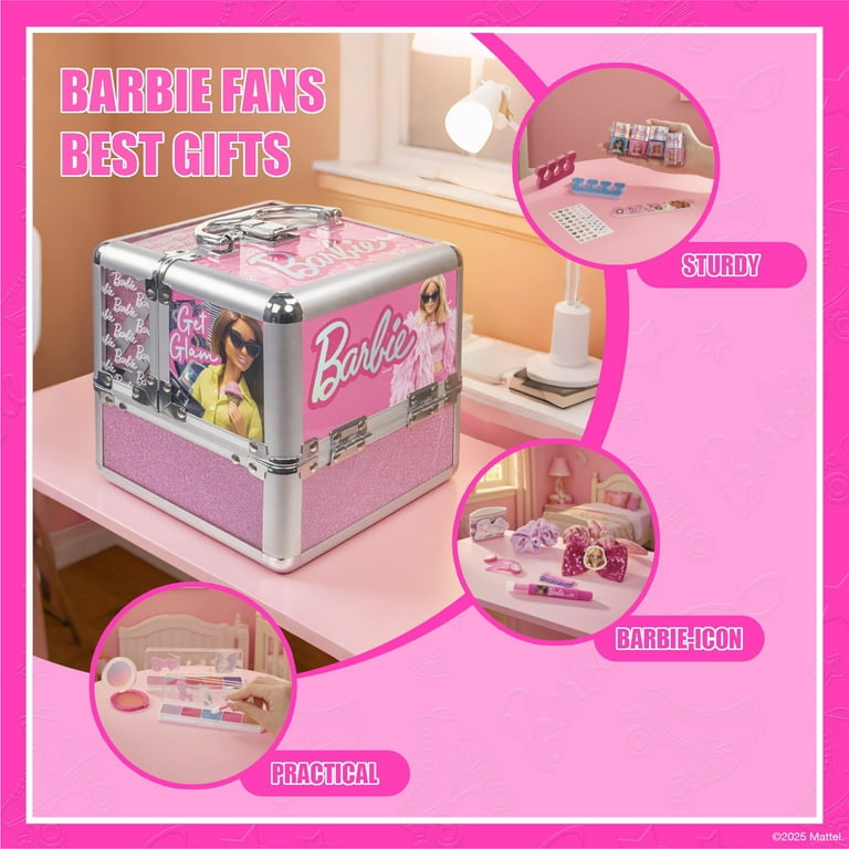 Barbie Beauty Deluxe Train Case, Make Up for Girls, Ages 3+, by