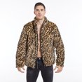 thumbnail image 4 of Brilliant Winter Jackets for Men Clearance Men Leopard Winter Warm Lightweight Outdoor Woolen Faux-Fur' Coat Collar OverCoat Brown S, 4 of 9