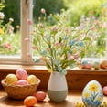 thumbnail image 3 of FDEEOM 4 Pcs Artificial Easter Spray Vine with Pastel Easter Eggs and Berries, Artificial Easter Flower, Spring Flower Stems Egg Twig Branches, for Home Vase Arrangement Centerpiece Decor, 3 of 5
