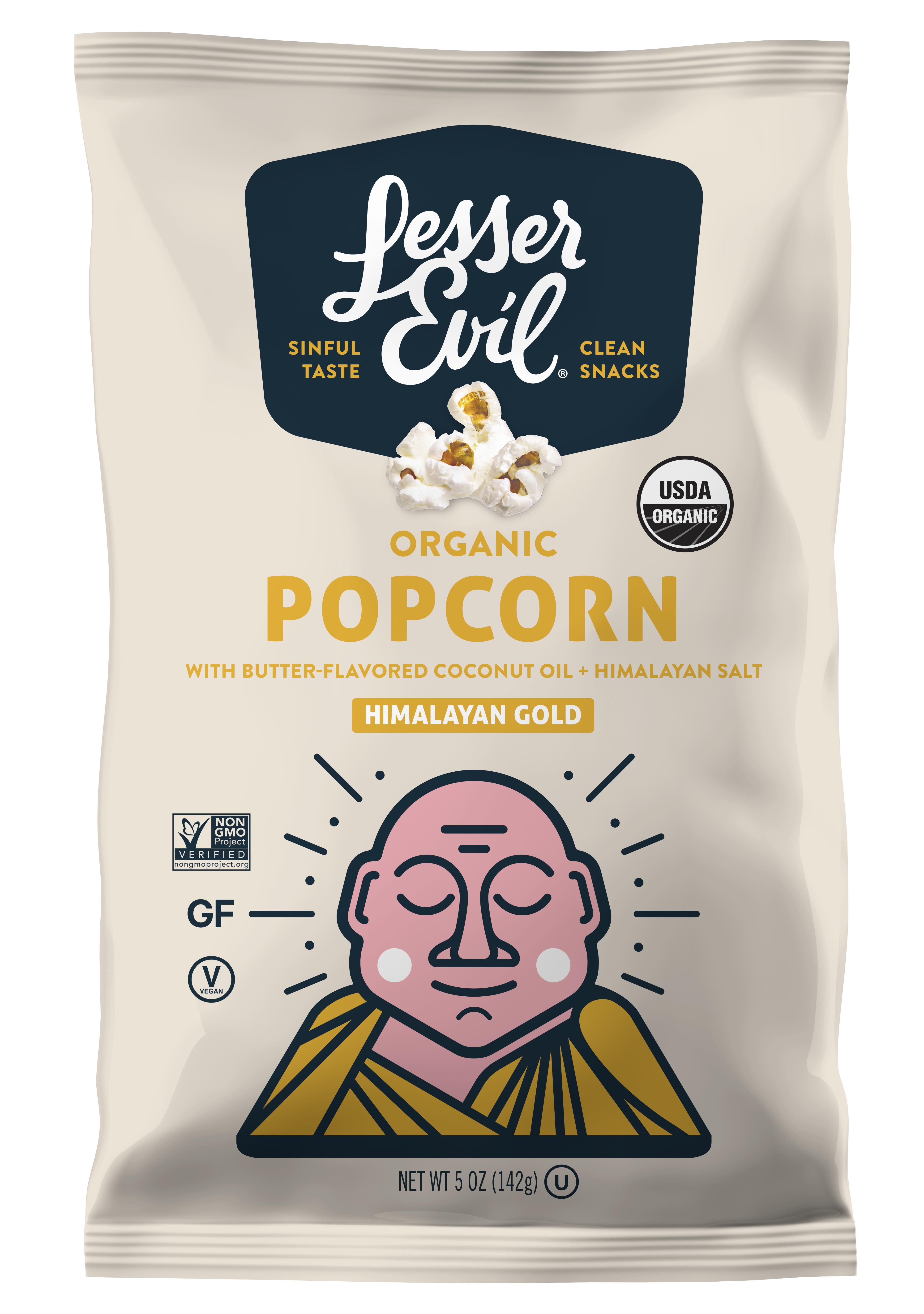 LesserEvil Organic Vegan Butter Popcorn, 5 Oz.