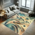 thumbnail image 5 of Ambesonne Dolphins Decorative Rug Carpet, Outer Space Galaxy Boho, 2' 2" x 3' 7", Sea Blue Coral Champagne, 5 of 5