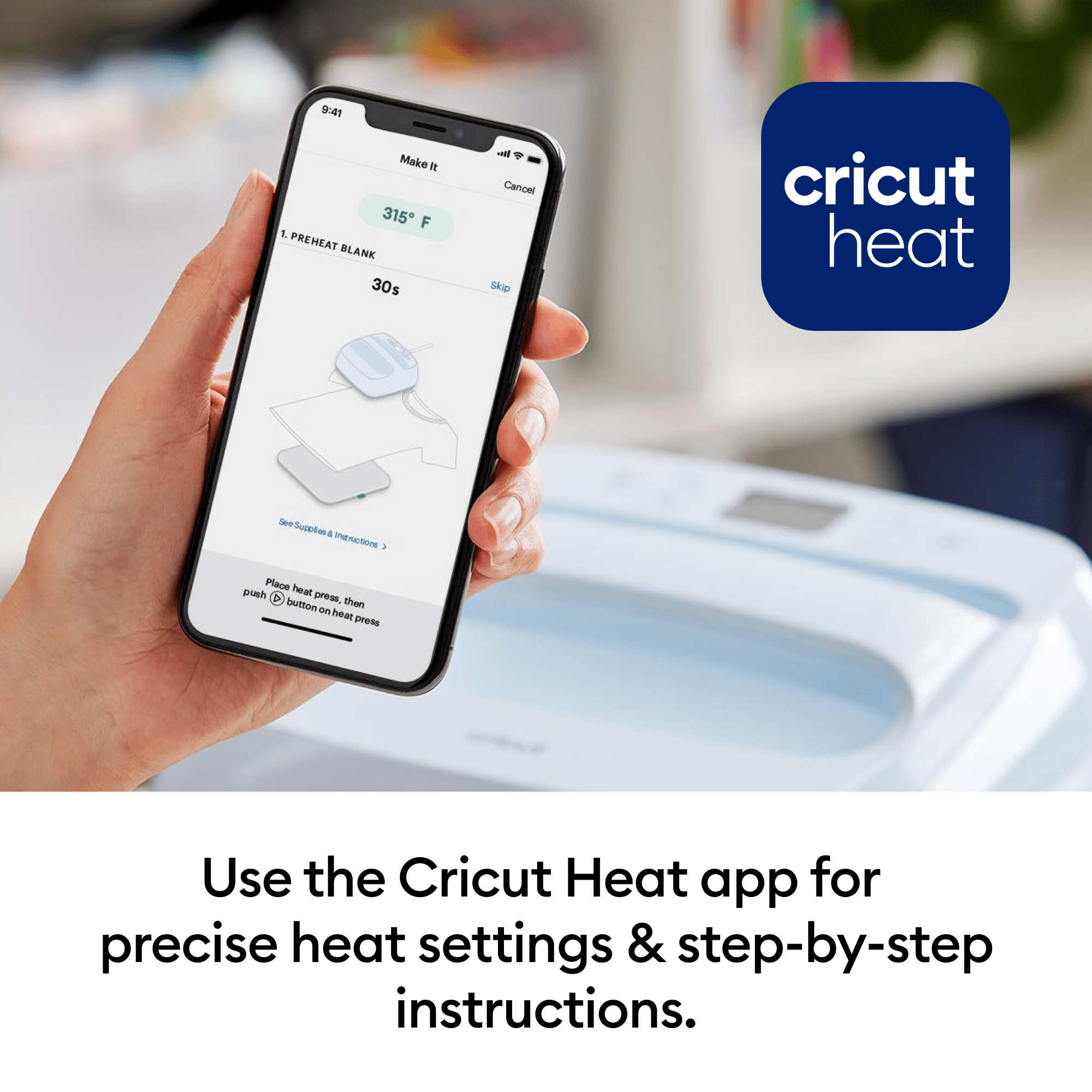 Cricut EasyPress 3 - 12 in x 10 in - Bluetooth-Enabled Handheld Heat Press Machine, Blue