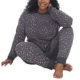 thumbnail image 3 of Honeydew Women's 2X Soft Printed Pajama Lounge Set, Gray, 3 of 4