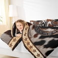 thumbnail image 4 of Manfei Vintage Farm Horseshoe Bedding Comforter Set,Rustic Cowhide Print Twin Comforter Sets,Retro Brown Stars Bedding Set For Boys Teens,Luxury Bedroom Decor Reversible,2pcs, 4 of 8