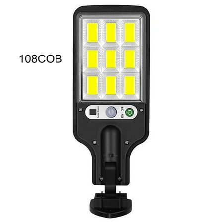 

Buodes Solar Street Light IP65 Waterproof Dusk To Da-wn With Motion Sensor LED Security Flo-od Light For Parking Lot With 108 COB Lamp Beads