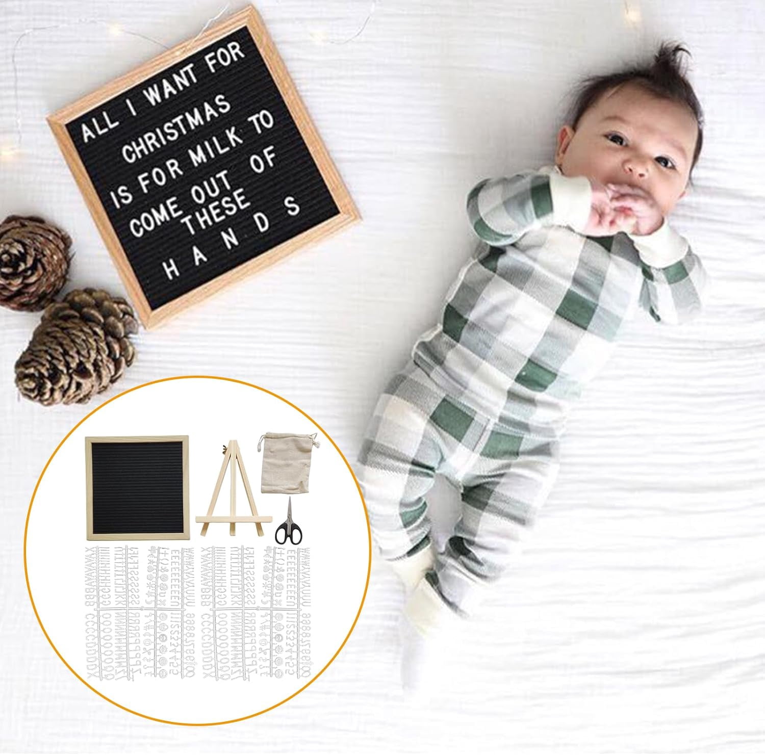 Felt Letter Board, 9.84x9.84 Inch Changeable Message Board, with 340 Letters, Numbers & Symbols for Classroom, Hospital, Café, Wedding, Home, Birthday Display