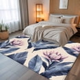 thumbnail image 5 of 8x10 Area Rugs, Blue Pink Purple Floral Non-Skid Rubber Backing Large Rectangle Rugs - Living Room Bedroom Home Office, Blooms Botanical Oil Painting Indoor Floor Mat Carpets Washable Rug, 5 of 9