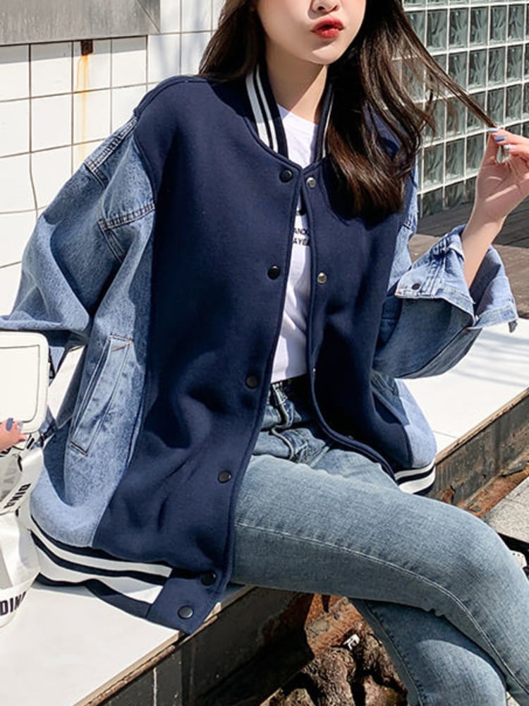 Danceemangoo Women's Retro Korean Street Loose Jean Coat