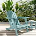 thumbnail image 3 of Boyel living Outdoor Adirondack Chair HDPE Classic Frog Chair With Built-In Cup Holder And Umbrella Hole for Patio Garden Furniture in Cyan Blue, 3 of 8