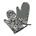 thumbnail image 3 of XMXT 2 Pcs Silicone Oven Mitts, Retro Black Skull Pattern Thickened Non-Slip BBQ Gloves, Black, 3 of 9