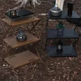 thumbnail image 2 of Estante de tres niveles para almacenamiento al aire libre, estante plegable portátil para acampar, Picnic, barbacoa, estante de almacenamiento, mesa plegable para jardín, 2 of 4