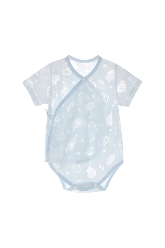 FFENYAN Baby Short Sleeve Cotton Onesie 0-2 Years - Soft Breathable Rompers with Snap Closure for Newborns and Toddler - Perfect for Playdates Home Outings and Family Gatherings