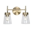 thumbnail image 2 of Kenroy Home Delgado 15'' Vanity Light 2-Light Wall Light Fixture Transitional Table Light Fixture for Bathroom, Hallway, or Office, Antique Brass, 2 of 8