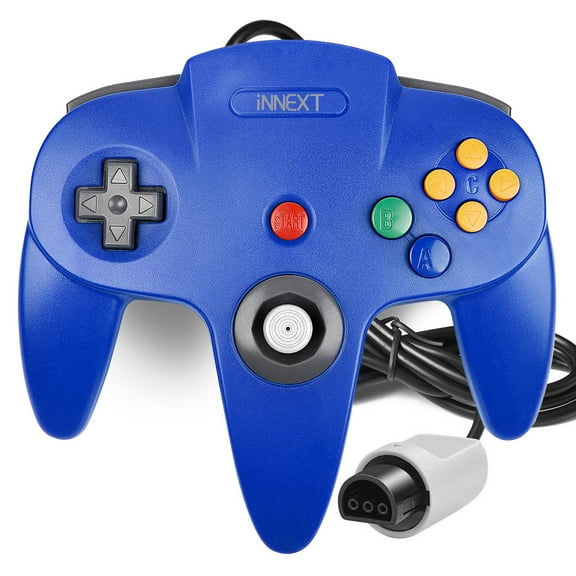 N64 Controller, iNNEXT Classic Retro Wired Controllers Gamepad Controller Joystick for N64 Console Video Games System（Blue）