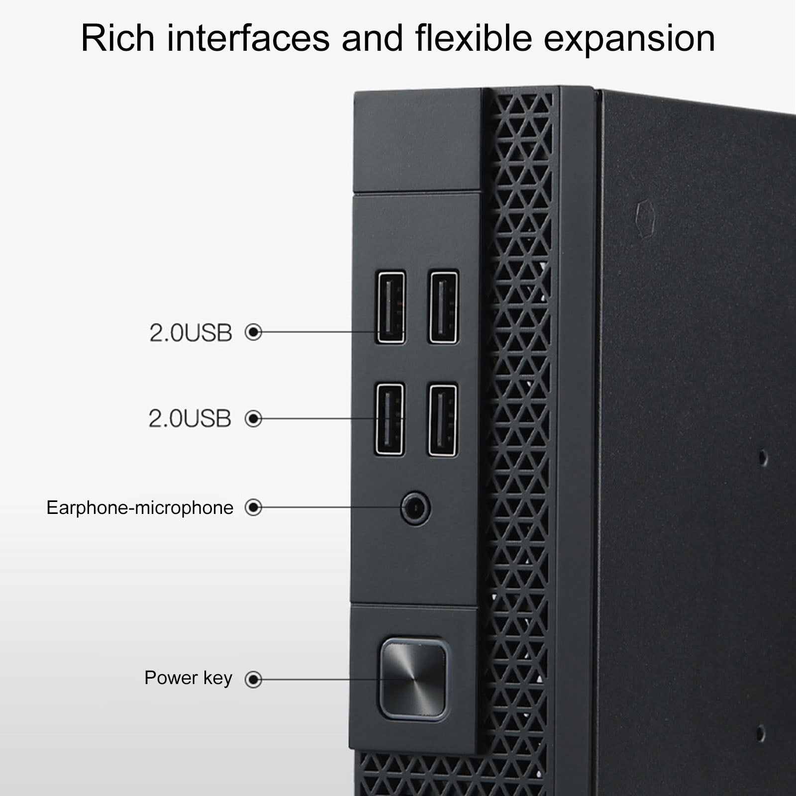 TX07 ITX HTPC Computer Case Desktop Case with 4 USB Port Industrial Control for Home Theater Gaming