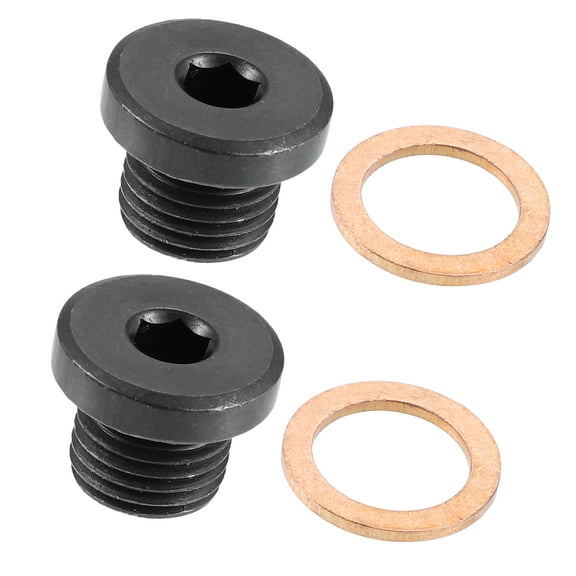 2 Pcs M14x1.5 Steel Engine Oil Drain Plug Screw for Audi A4 A6 S8 S6 S5 Q7 for Volkswagen Touareg Black