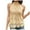 Khaki, variant on Youmylove Summer Tops For Women Sleeveless Tops Lace Neck Blouse Solid Lace Crew Neck Tank Top Slim Versatile Outfits