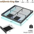 thumbnail image 2 of CSZZD Floating California King Bed Frame with LED Lights & Storage Drawers, Cal King Upholstered Platform Metal Bed Frame with Charging Station, No Spring Needed, Easy Assembly, Noise-Free, Dark Gray, 2 of 8