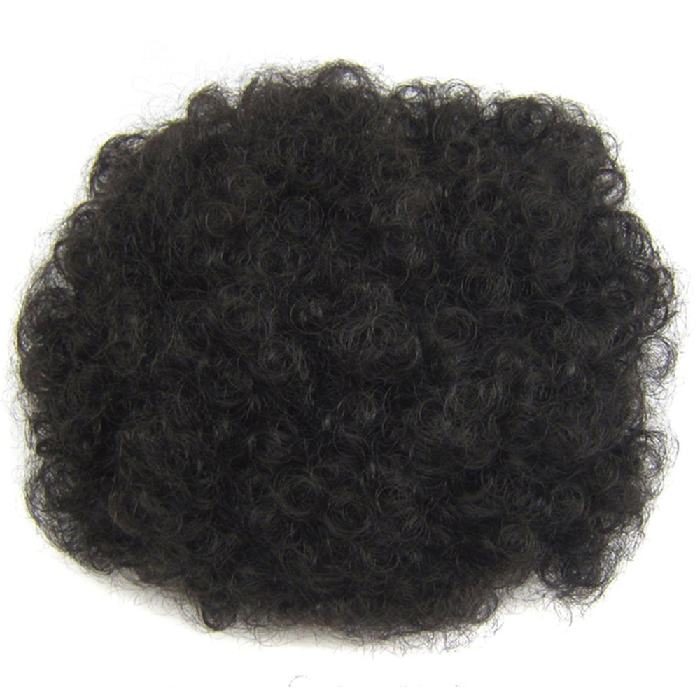 Mens 80s Prom King Perm Wig Black Rock Retro Fancy Dress Afro Mullet Roll Curly 
