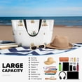 thumbnail image 6 of KLL Rabbit Blowing Dandelions Print Large Beach Tote Bag Women Waterproof Sandproof Zipper Beach Tote Bag for Pool Gym Grocery Travel with Wet Pocket, 6 of 7