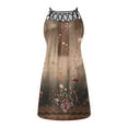 thumbnail image 4 of SMihono Robe d'Été Grande Taille pour Femmes 2023 Mode Col Rond Sans Manches Ajourée 0ut Robe à Bretelles Imprimée, 4 of 4