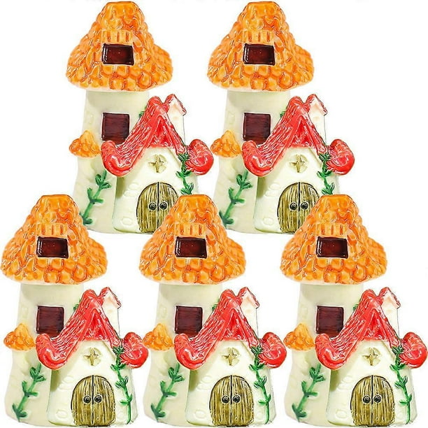 Micro Landscape Decoration 14Pcs Tiny House Ornament Miniature Resin House Figurines For Living Space Indoor Decoration Craft