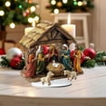 thumbnail image 4 of Christmas Scene Desktop Decoration, 2D Flat Acrylic Nativity Scene with Holy Family Under Tree in House of Life, Religious Christmas Gift for Home Christian Holiday Tabletop Decor, 4 of 6