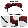 thumbnail image 4 of Unique Bargains 1 Pcs Satin Bow Knot Headband Fashion Hairband for Women 0.31 Inch Wide Wine Red, 4 of 7