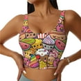 thumbnail image 1 of Balery Fruit-Flavored Ice-Cream Sujetadores deportivos con espalda cruzada para mujer, acolchados, sin costuras, de alto impacto, ideales para yoga, gimnasio, entrenamiento y fitness.-Small, 1 of 8