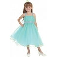thumbnail image 2 of Dreamer PePi Double Spaghetti Strap Tulle Rhinestone Easter Big Girls Flower Girl Dress Coral 16 (C03B31), 2 of 4