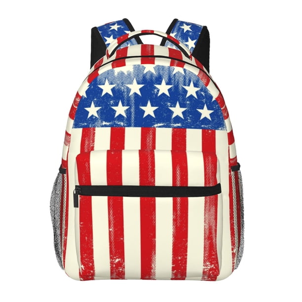 Balery America Flags2 Mochila Escolar Impresa, Mochila Ligera para Viajes Casual, Mochila Duradera y Cómoda Multifuncional, Mochila para Laptop-One Size