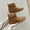 Brown, variant on Bnwani Women Boots Footwear Winter Fashion Zipper Flat Ankle Versatile Casual Tassel Boot Black Size 5.5