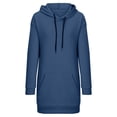thumbnail image 5 of Clearance! Yajing Oversized Hoodies for Women Women's Trendy Dress 2025 Fall Solid Color Long Sleeve Mini Dresses with Pocket Comfy Soft Classic T Shirt Dresses Hoodies for Women Blue L, 5 of 5