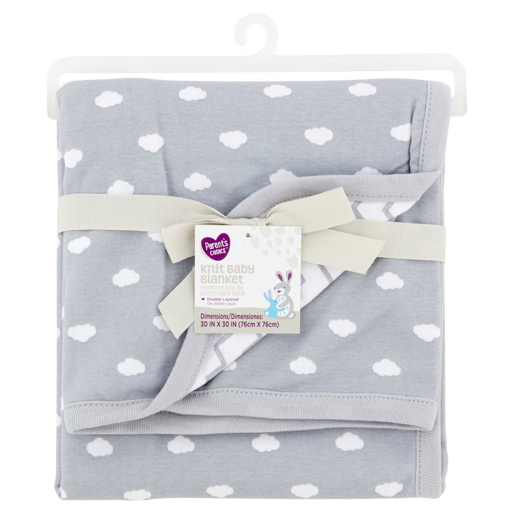 Parent's Choice Knit Baby Blanket, Gray